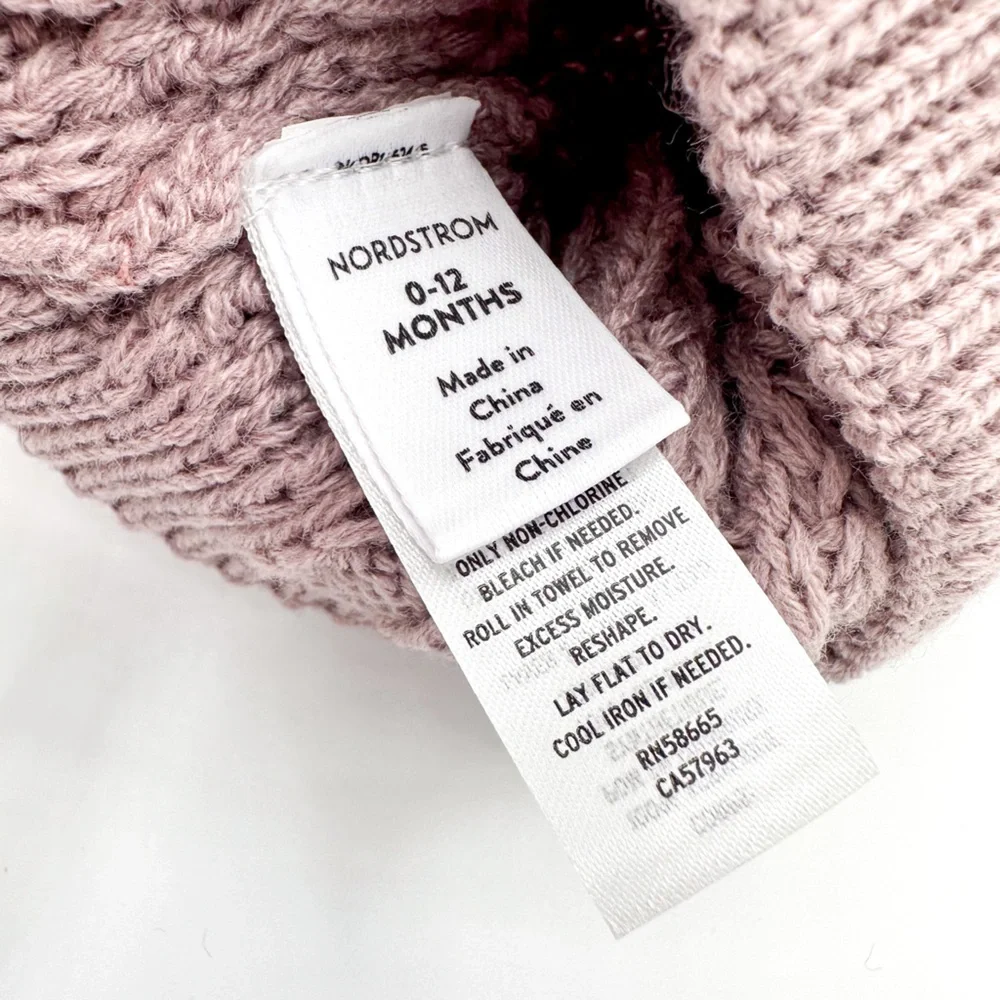 Nordstrom Baby Cable Knit with Pom Pom Winter Hat